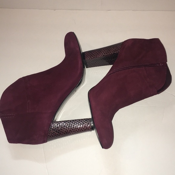 Bandolier Maroon Suede Kalinda Heeled Bootie - Picture 2 of 8